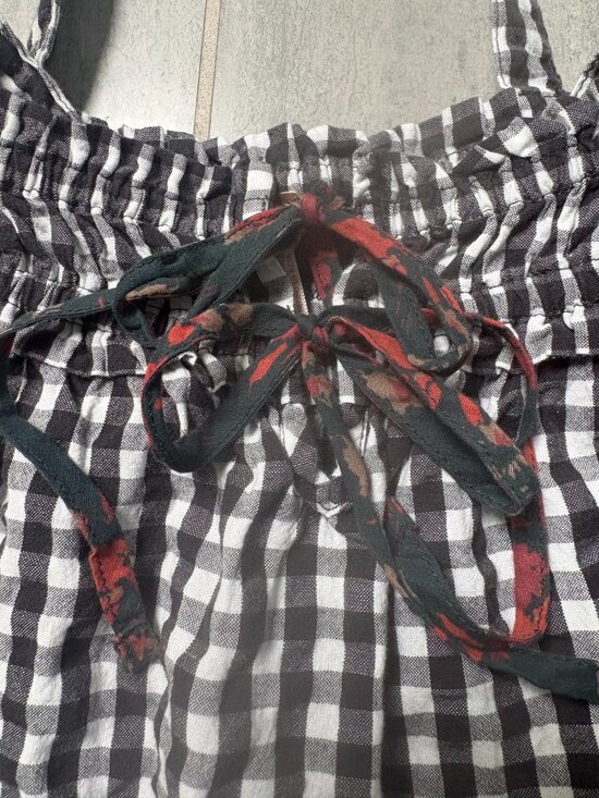 Free People Picnic Party Cropped Tank Top Black Combo Size XS NWT - Picture 8 of 13